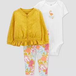 Carter's Just One You® Baby Girls' Floral Top & Bottom Set - Yellow