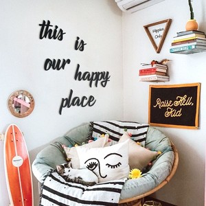 Sussexhome This Is Our Happy Place Metal Wall Art - 5-Pieces Wall Decor for Home Office Living Room - 1 of 4