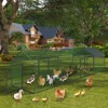 Large Metal Chicken Coop, Outdoor Spire Roof Hen House with Waterproof Cover with Lockable Doors, Upgrade Chicken Run,Poultry Cage for Backyard Farm - 3 of 4