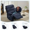 360° Swivel Massage Rocker Recliner with Heat, Linen Glider Chair for Adults, Side Pocket & 2 Cup Holders – Living Room & Bedroom Comfort - 4 of 4