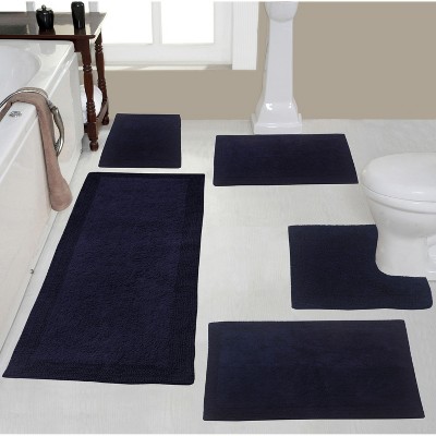 Home Weavers Luxury Collection 100% Cotton Tufted Bathroom Rug Set, Non-Slip Latex Bath Rug Set