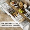 Buffet Cabinet, 55" Large Sideboard Buffet Storage Cabinet with Shelves & 4 Doors, Modern Farmhouse Coffee Bar Cabinet Wood Buffet Table - 3 of 4