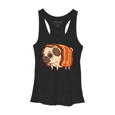Women's Design By Humans Puglie Bacon Strip By Puglie Racerback Tank Top