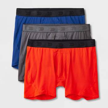 Men's Jersey Mesh Performance 3pk Boxer Briefs - All In Motion™  Black/Determined Blue/Red Resistance XL