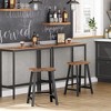 VASAGLE Bar Stools, Set of 2 Bar Chairs, Kitchen Breakfast Bar Stools with Footrest, 23.6 Inches High, Industrial, Rustic Brown and Black - 2 of 4