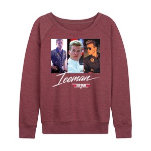 Women's - Top Gun - Iceman Lightweight French Terry Wide Neck Long Sleeve Graphic Shirt - 1 of 4
