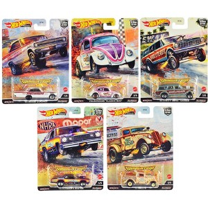 "Drag Strip" 5 piece Set "Car Culture" Series Diecast Model Cars by Hot Wheels - 1 of 4