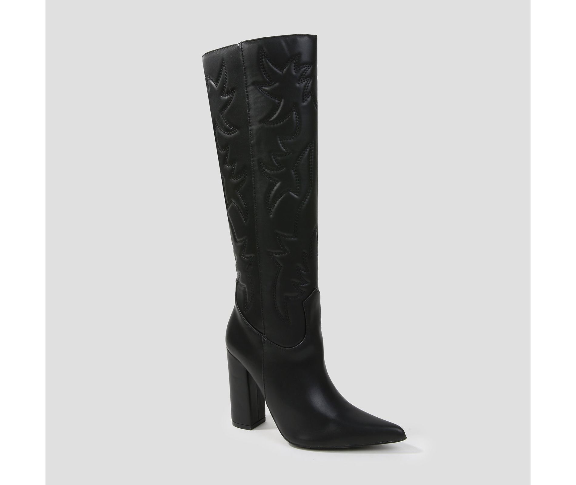 Berness Women's Antonella Western Knee-High Boots with Embroidered Stitching