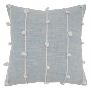 Saro Lifestyle Knotted Line Pillow - Poly Filled, 22" Square, Light Blue - 1 of 3