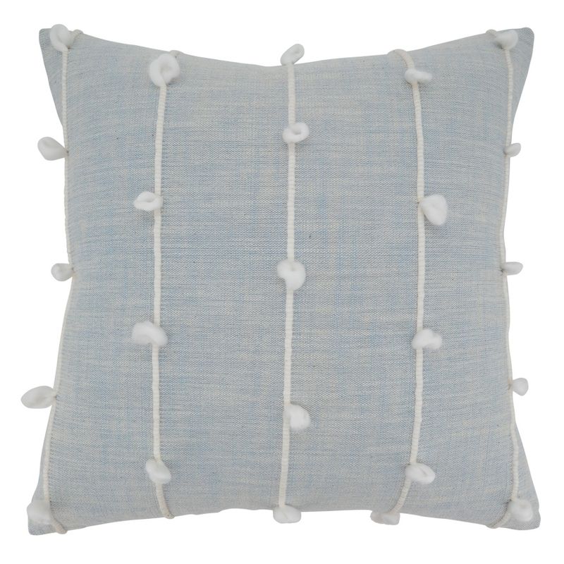 Saro Lifestyle Knotted Line Pillow - Poly Filled, 22" Square, Light Blue, 1 of 3