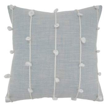Saro Lifestyle Knotted Line Pillow - Poly Filled, 22" Square, Light Blue