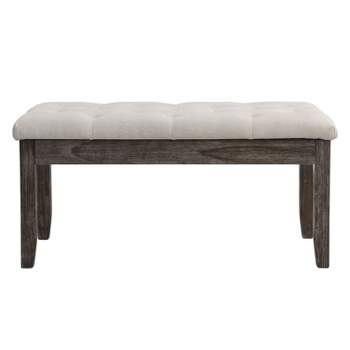 Button Tufted Upholstered Ding Bench, Entryway Shoe Bench, Beige Colour-The Pop Home