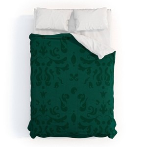 Deny Designs Full/Queen Camilla Foss Modern Damask Green Comforter and Pillow Sham Green - 1 of 4