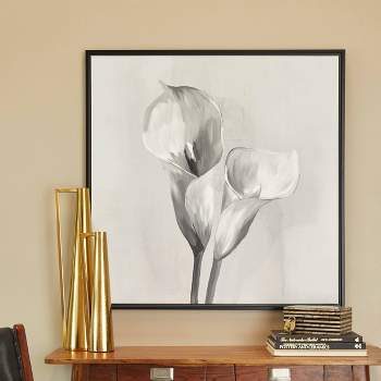 Canvas Abstract Art Deco Linear Arched Framed Wall Art With Black Accent  White - The Novogratz : Target