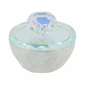 Sagebrook Home Glass Trinket Box Contemporary Round Crystal Jewelry Keepsake Box with Heart - 1 of 4