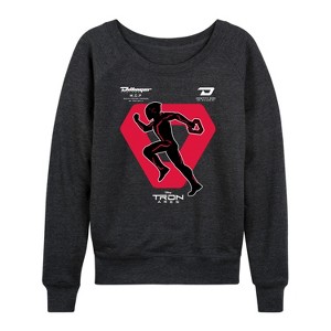 Women's - TRON Ares - Tron Runner Lightweight French Terry Wide Neck Long Sleeve Graphic Shirt - 1 of 4