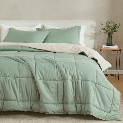 Solid Reversible Comforter and Sham Set - Great Bay Home