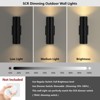 DAKAFUL 2 PACKS Dimmable Wall Lights Outdoor, Integrated LED Cylinder Up Down 12W 2700K Modern Aluminum Light - 2 of 4