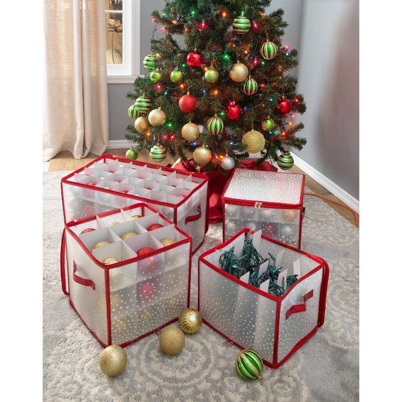 Ornament Storage Organizer Holds 64 2.25in Ornaments Red - Simplify, 4 of 5