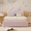 Homhougo Full Bed Frames Lamb Velvet Twin Beds Cute Platform Bed Frame for Girls, Boys,Sturdy Platform Bed Pink - 3 of 4