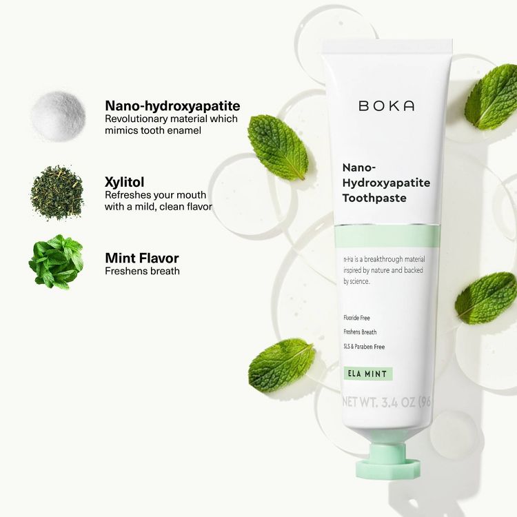 Boka Ela Mint- Fluoride Free- Nano Hydroxyapatite Toothpaste - 3.4oz, 4 of 5