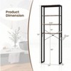Bathroom Over Toilet Storage Rack 4 - Tier Industrial Organizer Shelf with Toilet Paper Holder Hook Multifunctional Freestanding - 3 of 4