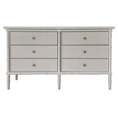 Mina 6 Drawer Dresser White/Gold - Safavieh