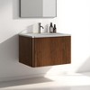 24" Floating Bathroom Vanity with Striped Natural Oak Texture, Wall-Mounted Cabinet, Integrated White Ceramic Sink - 4 of 4