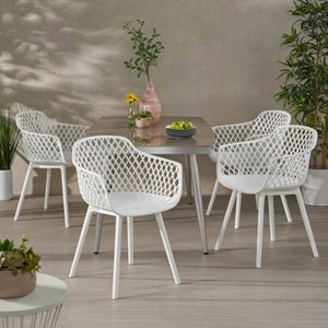 Christopher Knight Home Poppy Outdoor Modern Dining Chairs (Set of 4) - 1 of 4
