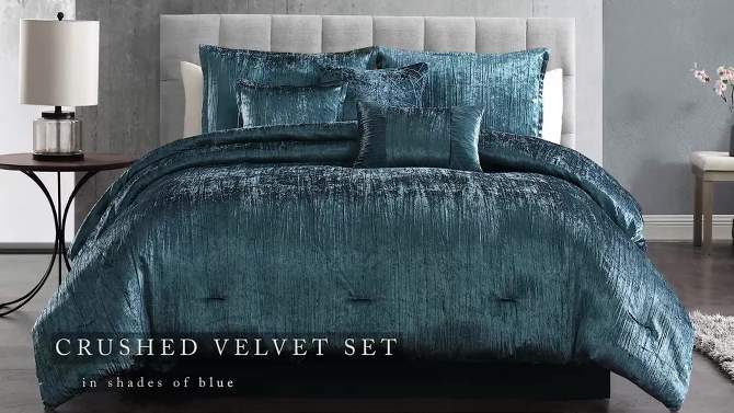 Turin Crinkle Velvet Comforter Set - Riverbrook Home, 6 of 14, play video