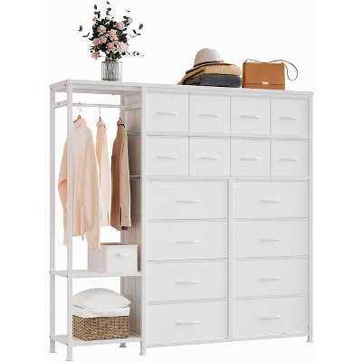 Garvee Clothes Rack with 16 Fabric Drawers, Portable Closet Wardrobe with 2 Shelves and Hanging Rod, Heavy Duty Garment Rack, Storage Organizer
