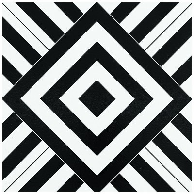 GoodGram Peel N' Stick DIY Retro 12x12 Self Adhesive Vinyl Floor Tile - 20 Tiles (20 Total SF in a Box) - Geometric - 20 Tiles/20 sq. ft.