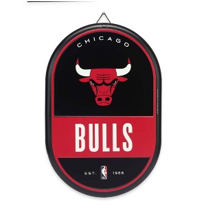 NBA Chicago Bulls Embossed Metal Pill Wall Sign - 1 of 4