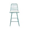 Okak Outdoor Counter Height Bar Stools with Water Resistant Cushions Set of 2, Woven Wire Metal Bar Stools, Modern Accent Chairs - 3 of 4