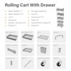YIGII 5 Tier Rolling Utility Cart with Drawer,REBECAT Utility Cart Made of Multifunctional Storage Organizer Tool for Kitchen,Bathroom,Living Room - 4 of 4