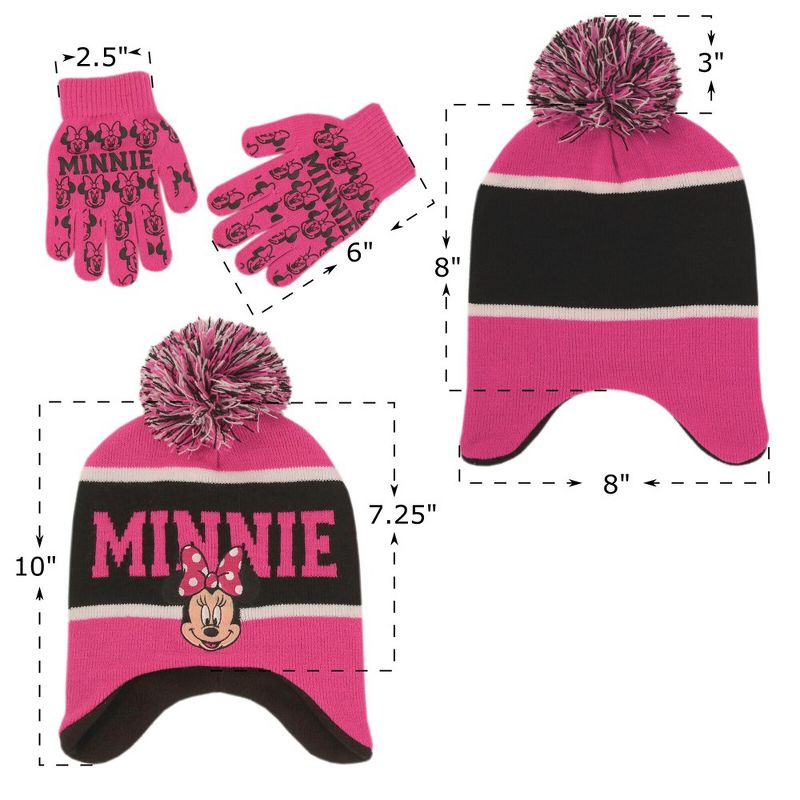 Disney Minnie Mouse Hat & Glove Cold Weather Set, Little Girls Age 4-7, 4 of 5