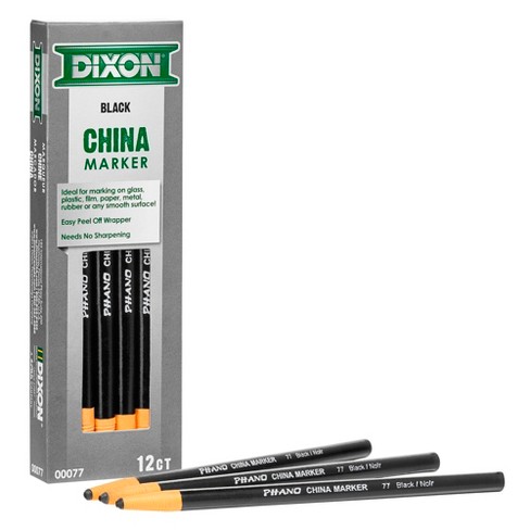 China Marker (Wax Pencil) Black, Pack of 12