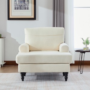 GDFStudio Willa Modern Chenille Upholstered Chaise Lounge - 1 of 4