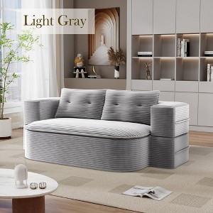 Hrinhom 78.7"W Modern Convertible Sleeper Sofa Bed,Foldable Floor Couch With 2 Pillows-Light Gray - 1 of 4