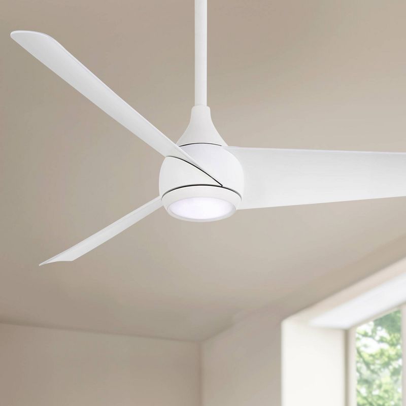 52" Minka Aire Twist LED Flat White Indoor Smart Fan with Remote, 2 of 5