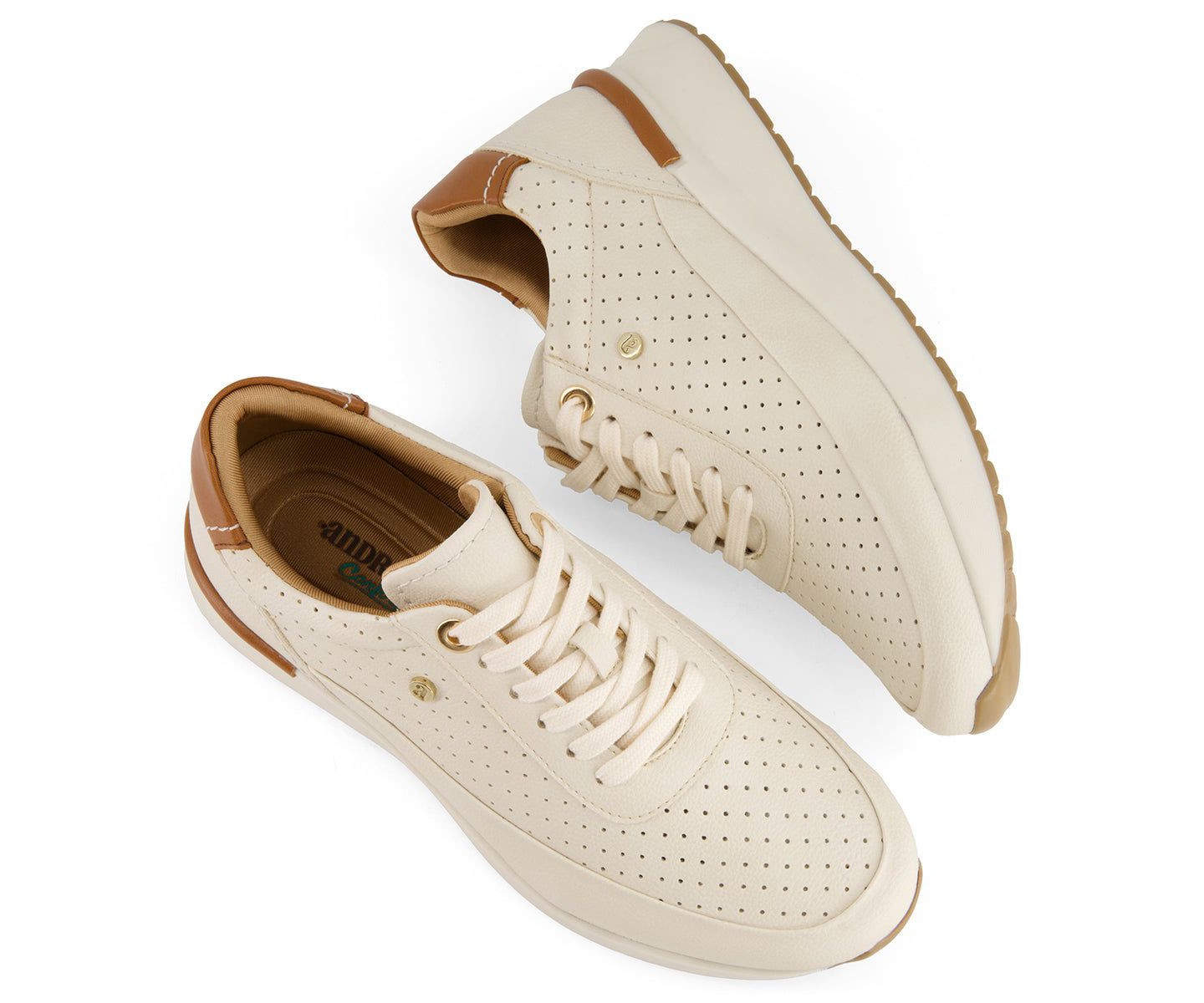 Женские кроссовки Andrea Casual Sneakers 87276, Beige, 7, цвет: Бежевый — фото 3