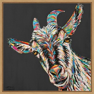 Amanti Art Custom Funny Goat I by Carolee Vitaletti Framed Canvas Wall Art - 1 of 4