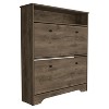 Okak Modern Shoe Cabinet with 2 Flip Doors & Open Shelf, Superior Top Ample Storage Hidden Shoe Rack Cabinet for Entryway,Hallway, White/Brown - 3 of 4