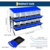 10-Hole Chicken Nesting Box with Roll-Away Egg Design & Removable Lid for Coops, with legs, Blue - 2 of 4