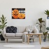 Stupell Industries Festive Halloween Welcome Sign Happy Pumpkins Black Plaid Canvas Art - 3 of 4