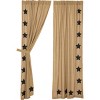 Burlap w/Black Stencil Stars Panel Set of 2 84x40 - 2 of 4