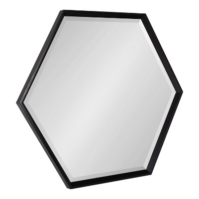 30" x 35" Calder Hexagon Wall Mirror Black - Kate & Laurel All Things Decor