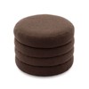 Sapphtopaz Round Ottoman Footstool Ottoman/Ottoman with Storage Velvet Fabric Ottoman with Wooden Shelving Living Room Furniture for Bedroom - 4 of 4