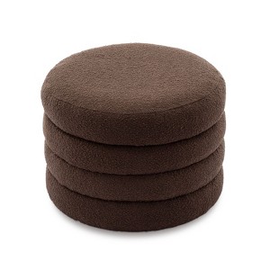 NicBex Round Storage Ottoman,Upholstered Footstool Ottoman - 1 of 4