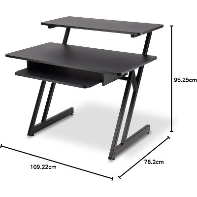 ErgoStudio Black Steel Z-Frame Workstation with Laminate Finish